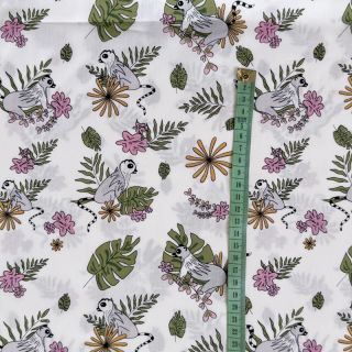 Cotton fabric Lemur offwhite