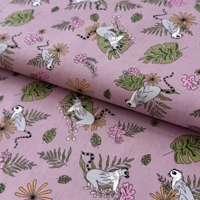 Cotton fabric Lemur old pink