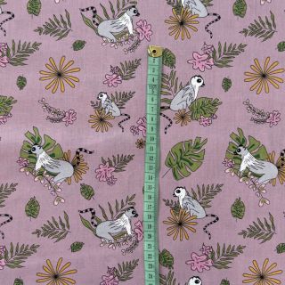 Cotton fabric Lemur old pink