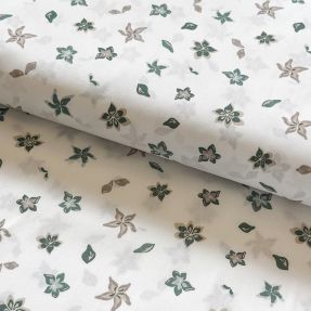 Cotton fabric Faded flowers Snoozy old green