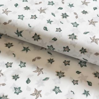Cotton fabric Faded flowers Snoozy old green