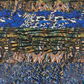 Viscose Dimulti dark blue digital print