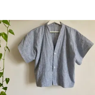 Linen cotton Lira medium stripe black