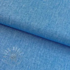Linen cotton Fishbone cobalt