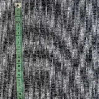Linen cotton Fishbone black