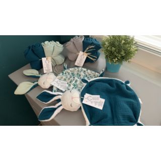 Double gauze/muslin dark cyan