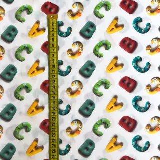 Cotton fabric Dino baby design D digital print