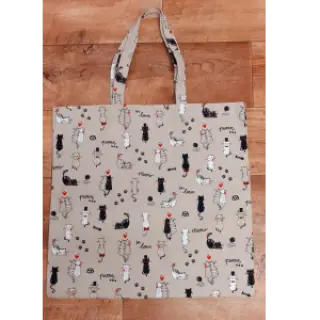 Decoration fabric Linenlook Cats life