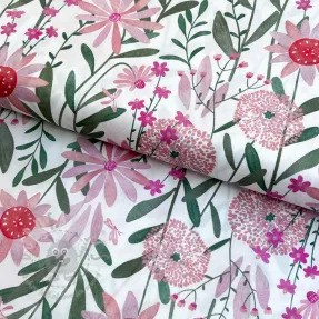 Cotton fabric Meadow white digital print