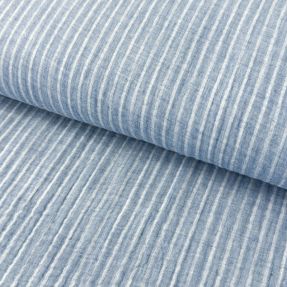 Double gauze/muslin YARN DYED Stripes light blue