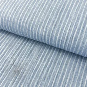 Double gauze/muslin YARN DYED Stripes light blue