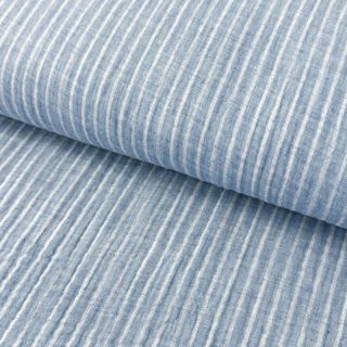 Double gauze/muslin YARN DYED Stripes light blue
