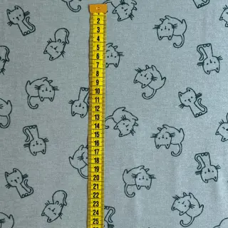 Cotton fabric FLANNEL Cats mint