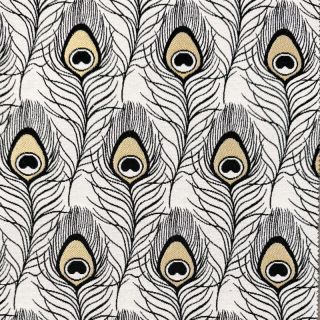 Decoration fabric jacquard Peacock Feather Deco metallic deluxe