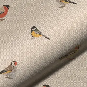 Decoration fabric Linenlook Tiny Garden Birds