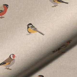 Decoration fabric Linenlook Tiny Garden Birds