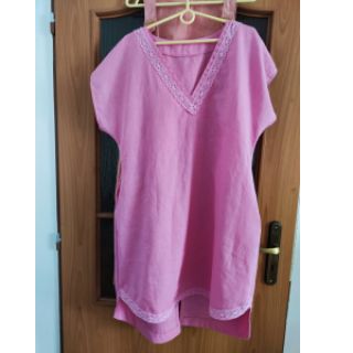 Linen enzyme washed 170 g light pink