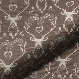 Decoration fabric jacquard DOUBLE FACE Landhaus Deer Heart taupe