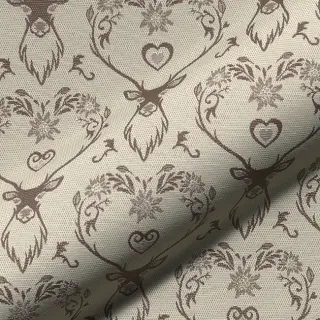 Decoration fabric jacquard DOUBLE FACE Landhaus Deer Heart taupe