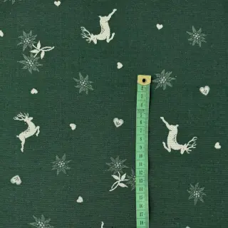 Decoration fabric jacquard DOUBLE FACE Landhaus Mixed Icon forest green