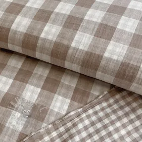 Double gauze/muslin Double sided CHECKS MINI sand