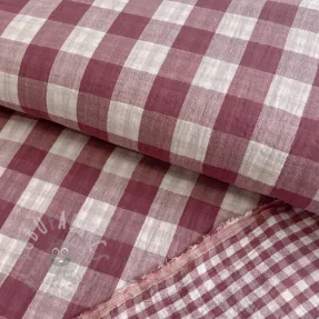 Double gauze/muslin Double sided CHECKS MINI rosewood