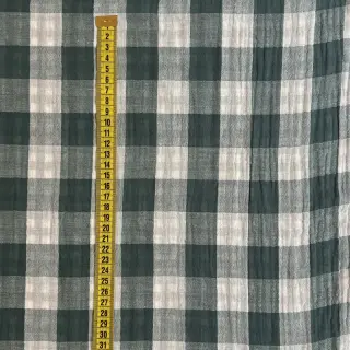 Double gauze/muslin Double sided CHECKS MINI cyan