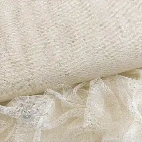 Tulle netting ROYAL SPARKLE ecru gold