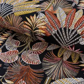 Decoration fabric jacquard Mayorque noir