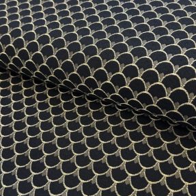 Decoration fabric jacquard Dragon allover noir