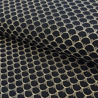 Decoration fabric jacquard Dragon allover noir