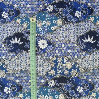 Decoration fabric jacquard Nuage allover bleu