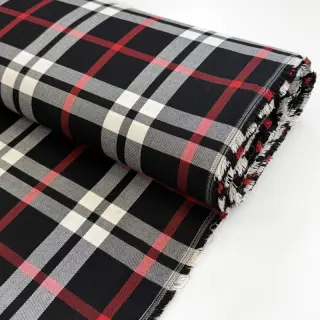 Tartan check black/white/red