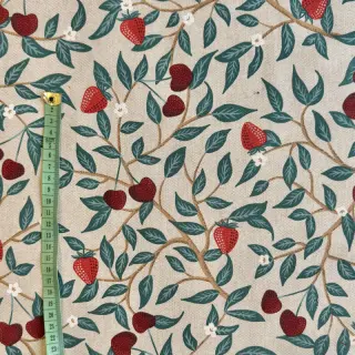 Decoration fabric Linenlook Strawberry Cherry