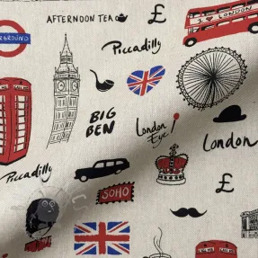 Decoration fabric Linenlook London Icon City