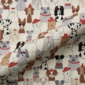 Decoration fabric Linenlook Dog Dress Up