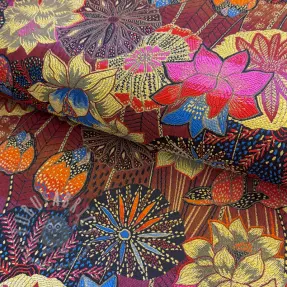 Decoration fabric jacquard Opium allover rouge