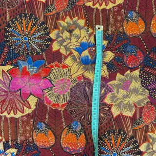 Decoration fabric jacquard Opium allover rouge