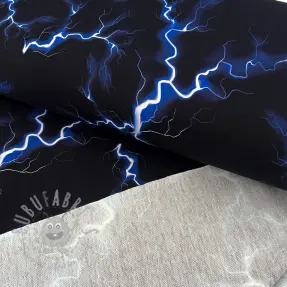 Sweat fabric Lightning black digital print