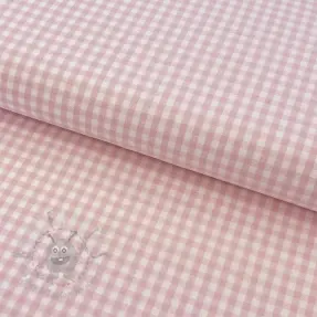 Cotton fabric YARN DYED CHECK BRUSHED light rose