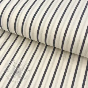 Double gauze/muslin YARN DYED Thin strip navy