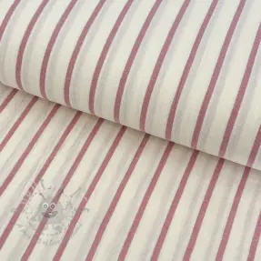 Double gauze/muslin YARN DYED Thin strip mauve
