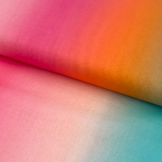 Cotton fabric VOILE Rainbow stripe digital print