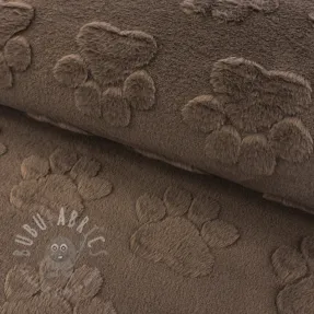 Fleece Paw prints brown