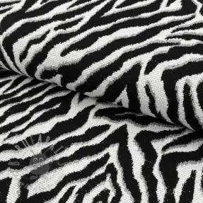 Decoration fabric jacquard Tanzanie noir blanc