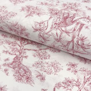 Cotton fabric Acajou rouge PERCALE