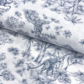 Cotton fabric Acajou blue PERCALE
