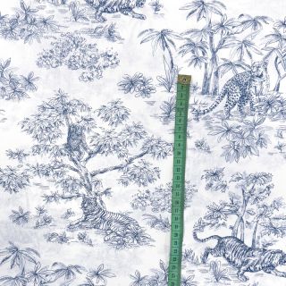 Cotton fabric Acajou blue PERCALE