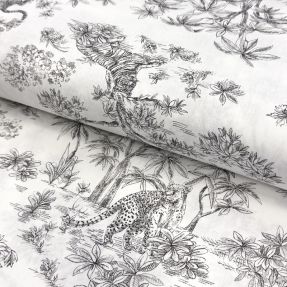 Cotton fabric Acajou graphite PERCALE