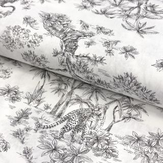 Cotton fabric Acajou graphite PERCALE